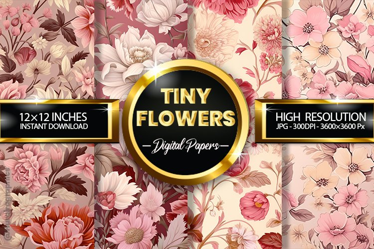 Tiny Flowers Digital Papers - 04 Variations