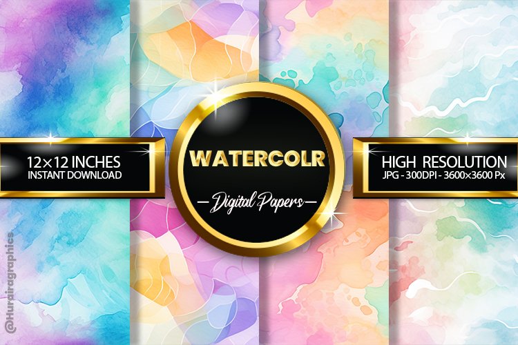 Watercolr Digital Papers - 04 Variations