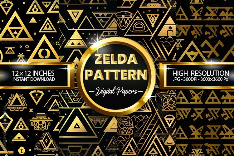 Zelda Pattern Digital Papers - 04 Variations example image 1