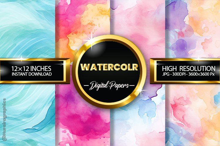 Watercolr Digital Papers - 04 Variations