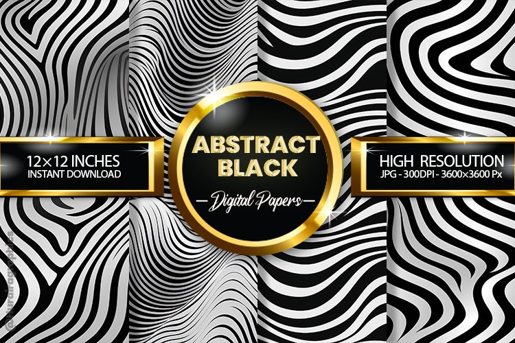 Abstract Black Digital Papers - 04 Variations