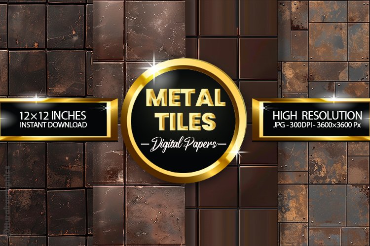 Metal Tiles Digital Papers - 04 Variations