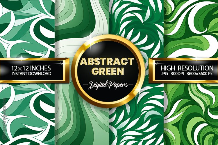 Abstract Green Digital Papers - 04 Variations