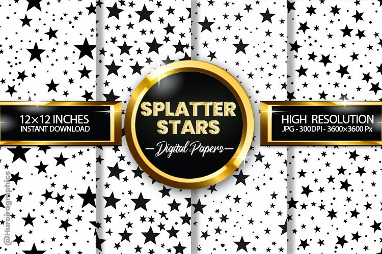 Splatter Stars Digital Papers - 04 Variations
