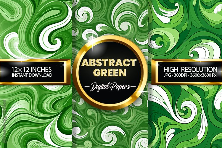 Abstract Green Digital Papers - 03 Variations
