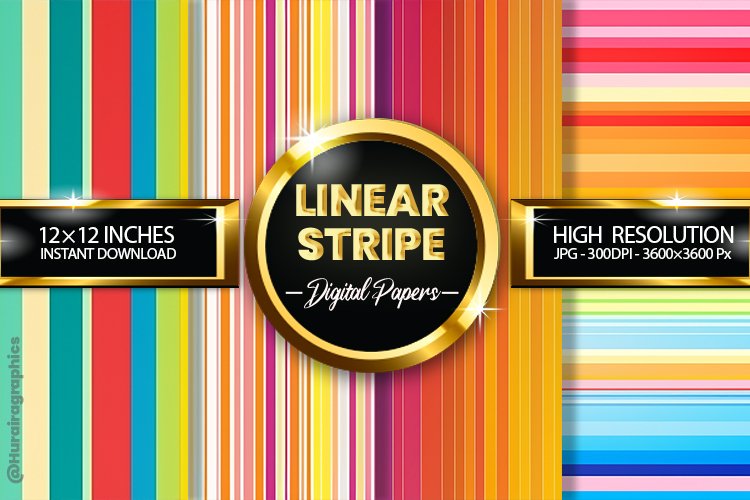 Linear Stripe Digital Papers - 04 Variations example image 1