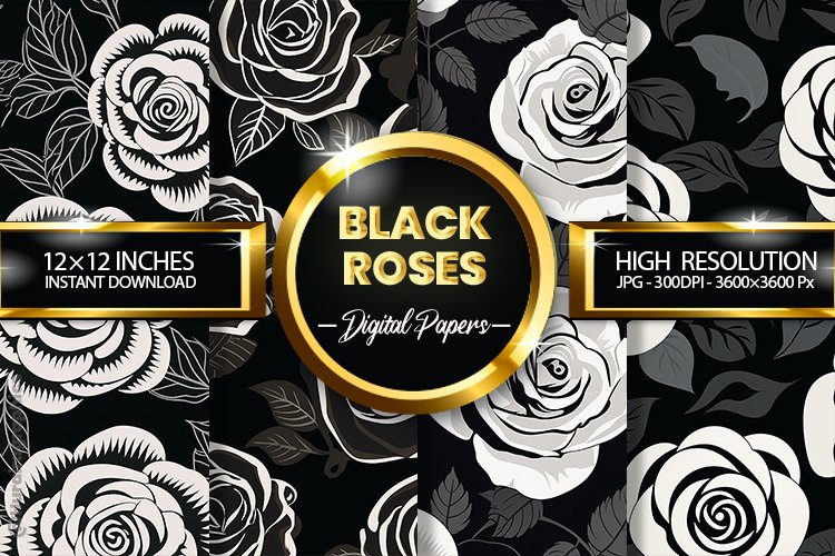 Black Roses Digital Papers - 04 Variations