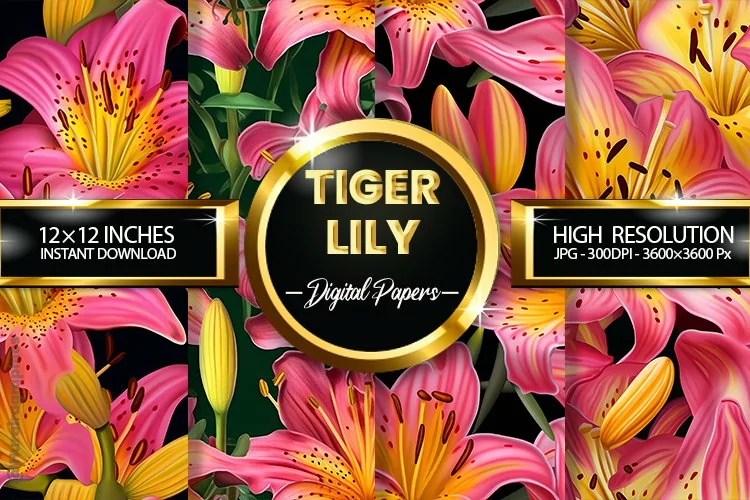 Tiger Lily Digital Papers - 04 Variations