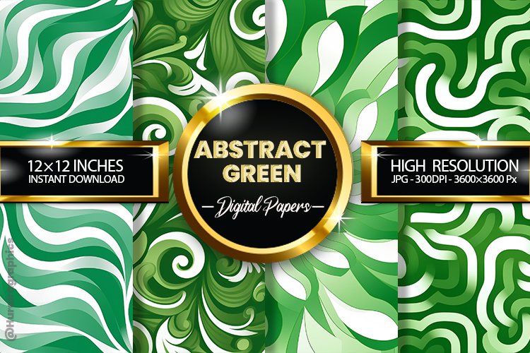 Abstract Green Digital Papers - 04 Variations