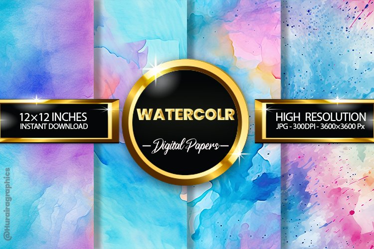 Watercolr Digital Papers - 04 Variations