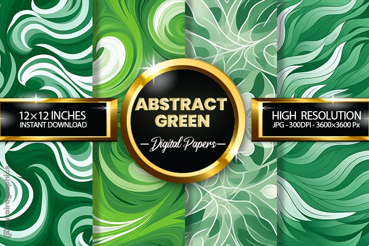 Abstract Green Digital Papers - 04 Variations