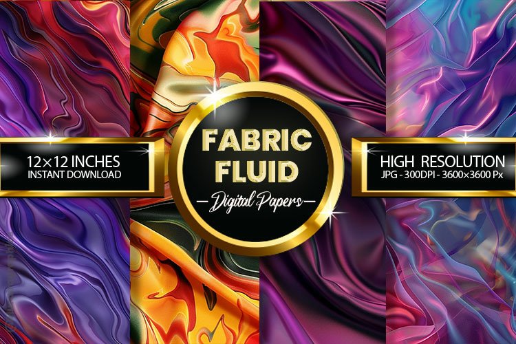 Fabric Fluid Digital Papers - 04 variations