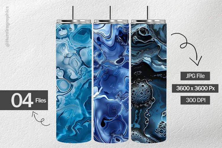 Blue Fluid Texture Digital Papers - 04 Variations