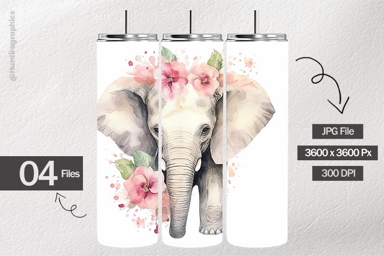 Shabbychic Elephant Digital Papers - 04 Variations example image 1