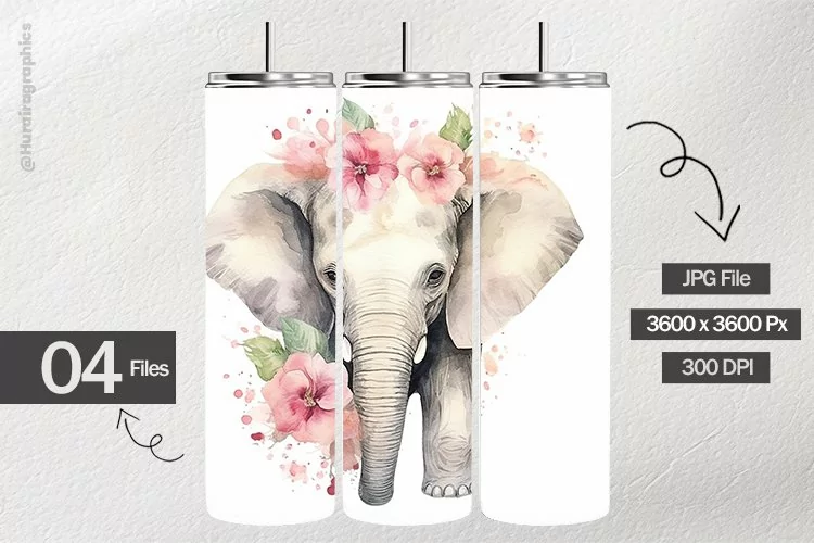 Shabbychic Elephant Digital Papers - 04 Variations