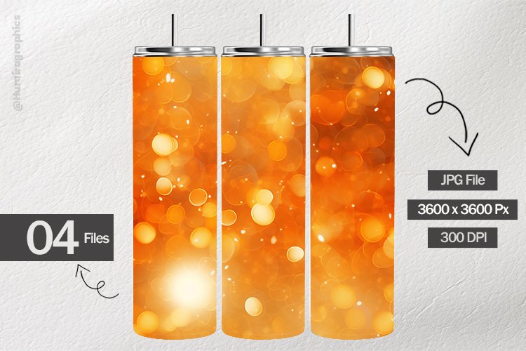 Orange Bokeh Digital Papers - 04 Variations