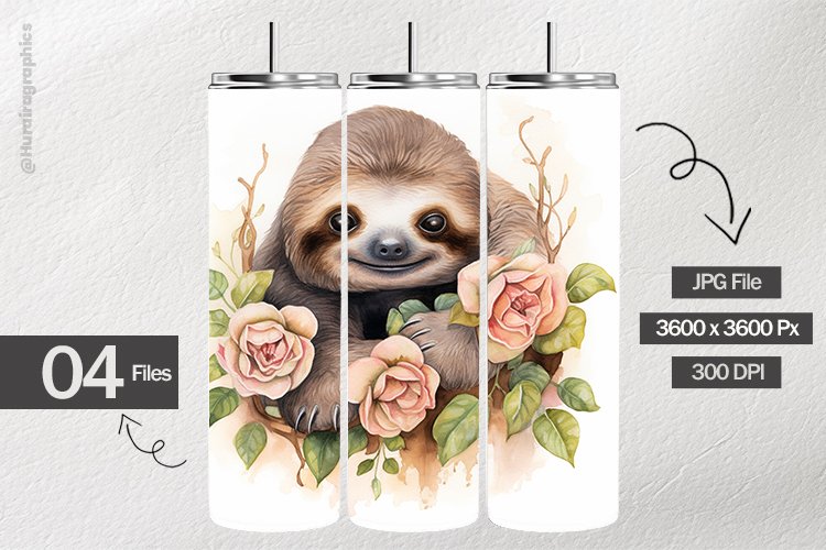 Shabbychic Sloth Digital Papers - 04 Variations