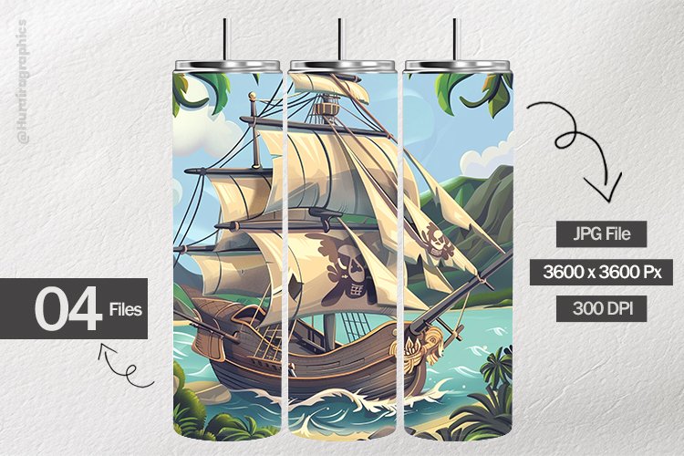 Fantasy Ship Digital Papers - 04 Variations example image 1