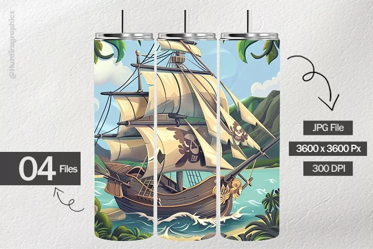 Fantasy Ship Digital Papers - 04 Variations