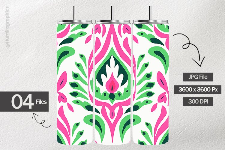 Green White Pattern Digital Papers - 04 Variations