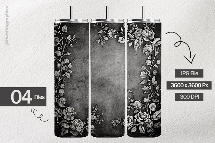 Roses Border Digital Papers - 04 Variations