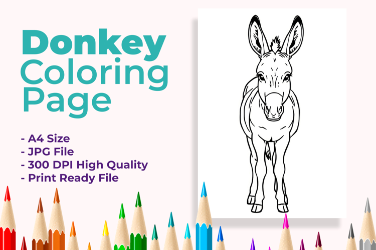 Donkey Coloring Page example image 1