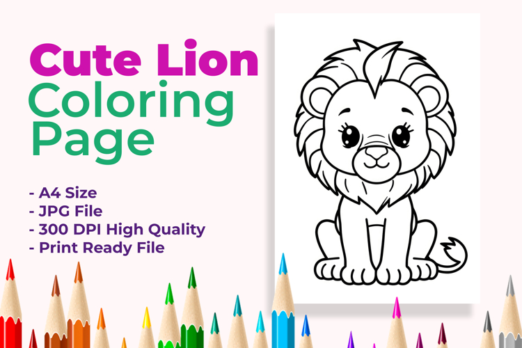 Cute Lion Coloring Page