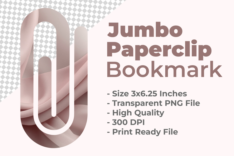 Pink Silk Jumbo Paperclip Bookmark example image 1
