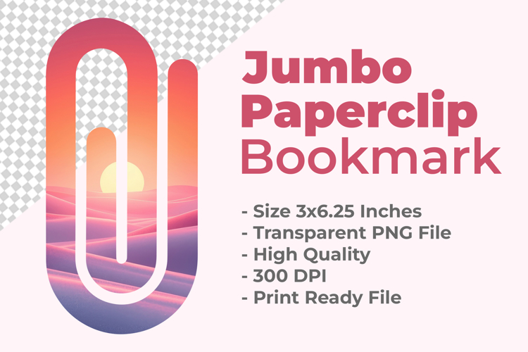 Sunset Jumbo Paperclip Bookmark example image 1