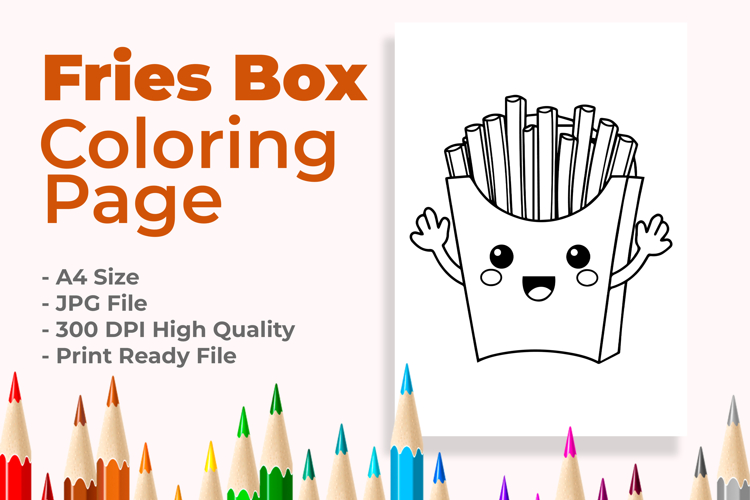 Fries Box Coloring Page