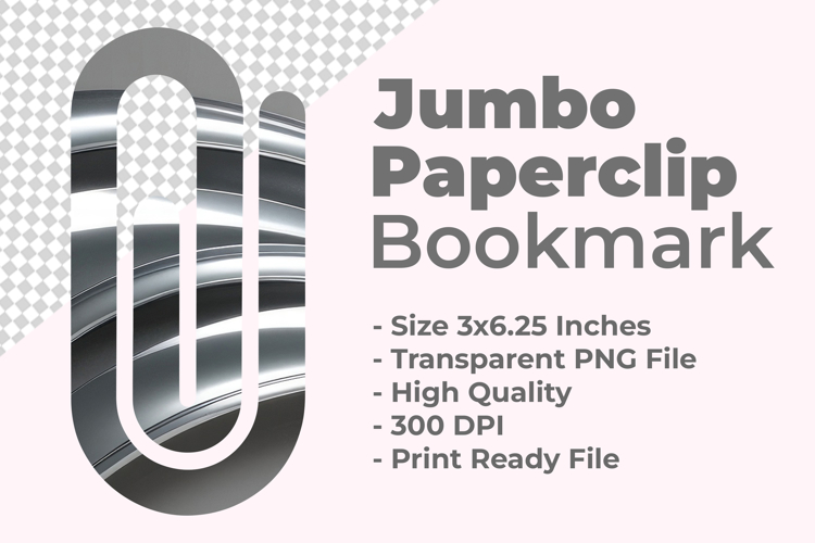 Chrome Metallic Jumbo Paperclip Bookmark