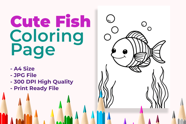 Cute Fish Coloring Page
