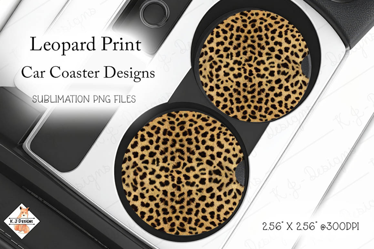 Leopard Print Car Coaster Design Sublimation