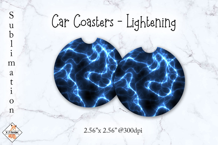 Car Coaster - Lightening | Sublimation Designs