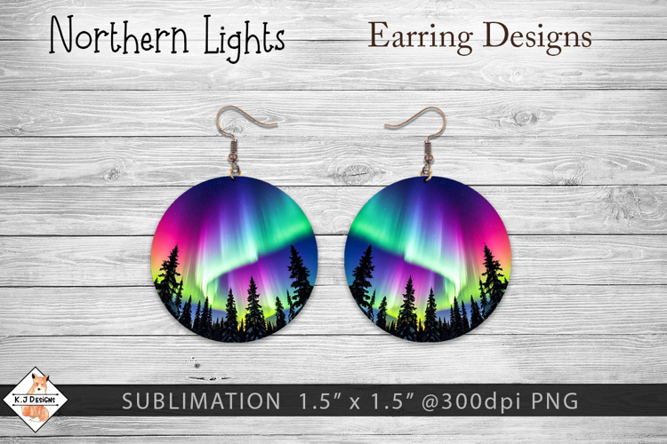 Northern Lights Earring Sublimation Designs