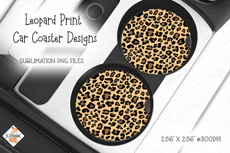 Leopard Print Car Coaster Design Sublimation