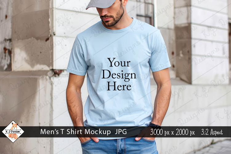 Mens Blue T Shirt mockup jpg