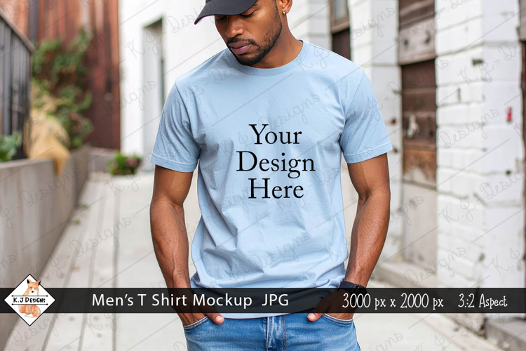 Mens Blue T Shirt mockup jpg