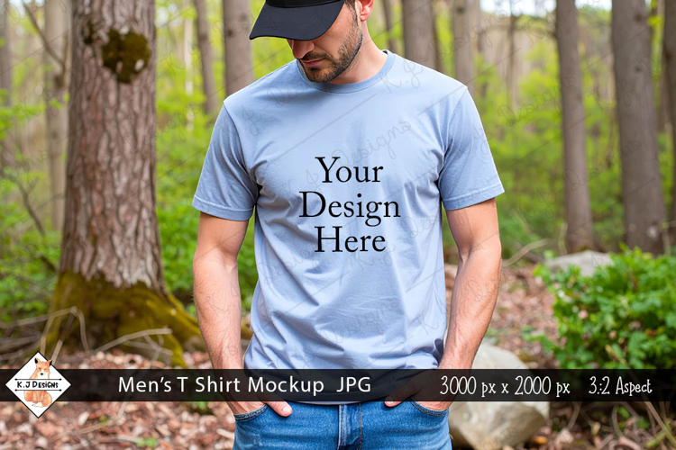 Mens Blue T Shirt mockup jpg