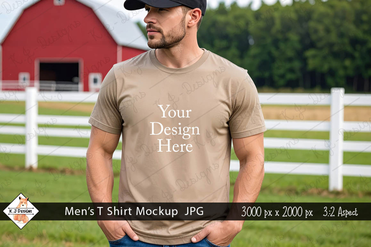 Mens Brown T Shirt mockup jpg