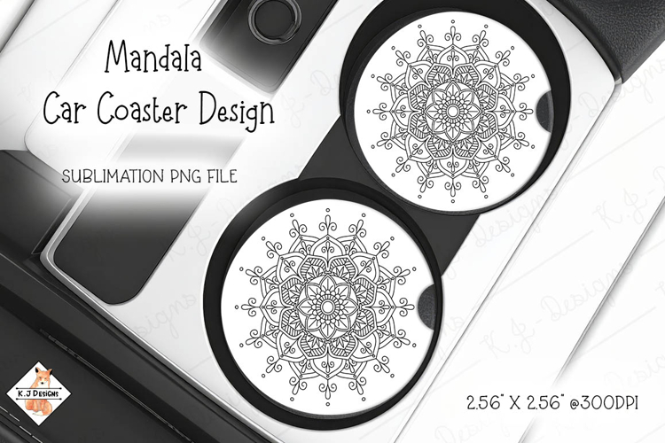 Mandala Car Coaster| Sublimation Design
