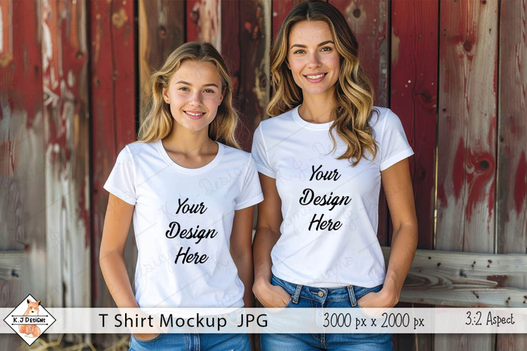 Ladies White T shirt Mockup Photo JPG | Background