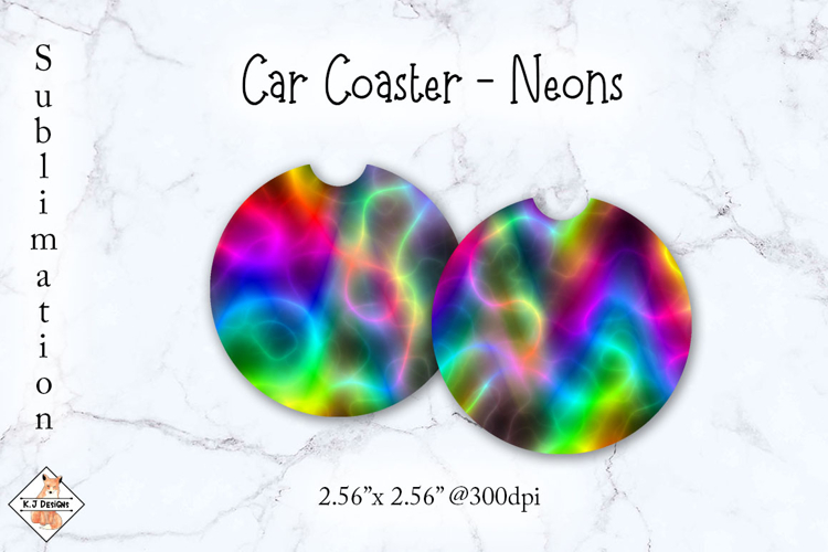 Car Coaster - Neons | Sublimation Designs