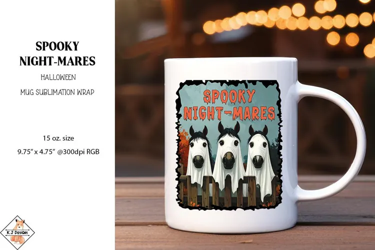 Spooky Night-Mares Halloween Mug Wrap Sublimation | 15 oz.