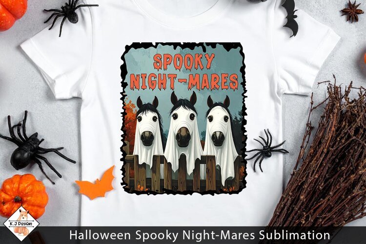 Halloween Spooky Night-Mares Sublimation Design example image 1