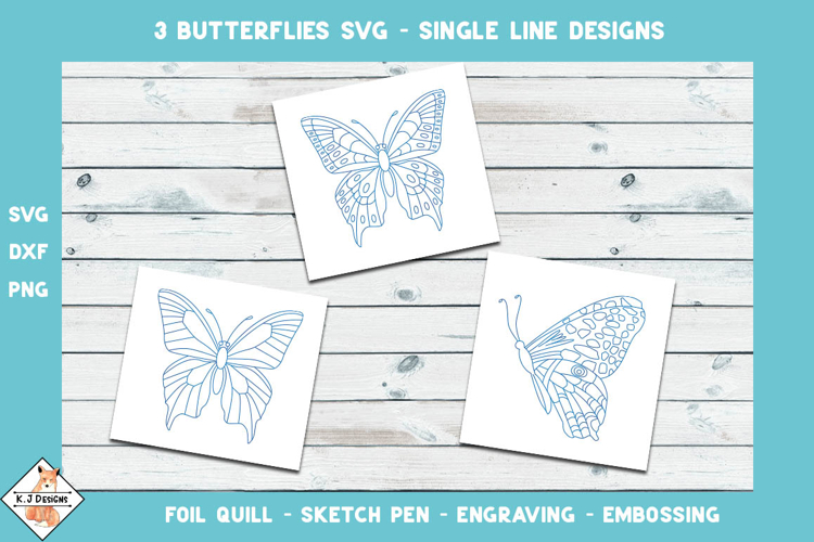 Butterflies SVG for Foil Quill | Single Line Designs