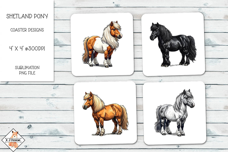 Shetland Pony Coaster Sublimation Designs