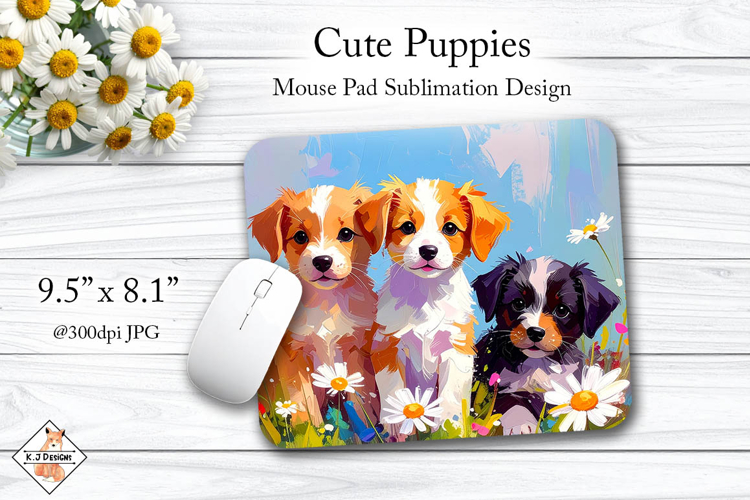 Cute Puppies mouse pad sublimation design
