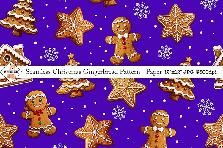 Seamless Christmas Gingerbread Pattern | Digital Paper
