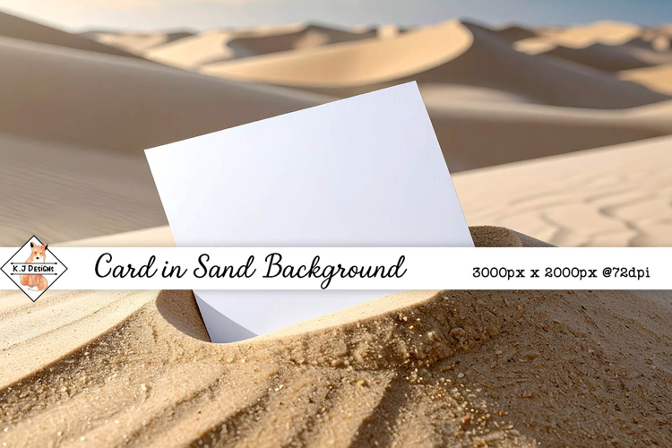 Card In Sand Background jpg | Mockup